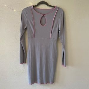 Long sleeve ribbed bodycon dress